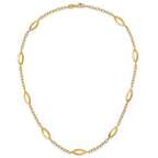 14K Yellow Gold Brushed & Polished Cable Cable Chain Necklace, 18 in