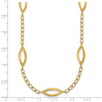 14K Yellow Gold Brushed & Polished Cable Cable Chain Necklace, 18 in