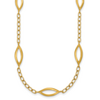 14K Yellow Gold Brushed & Polished Cable Cable Chain Necklace, 18 in