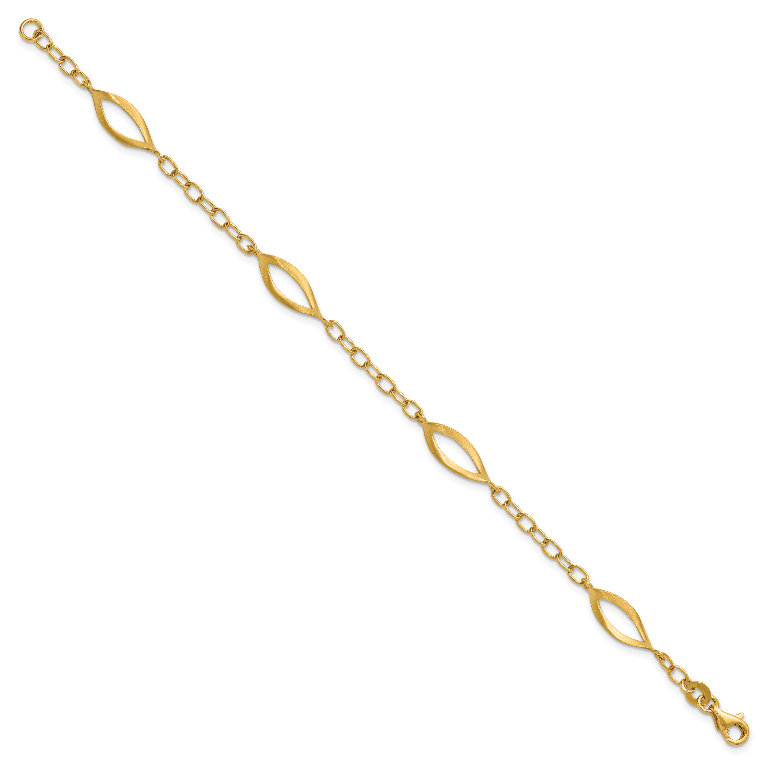 14K Yellow Gold Brushed & Polished Bracelet, 7.5 in Secondary image