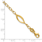 14K Yellow Gold Brushed & Polished Bracelet, 7.5 in