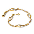 14K Yellow Gold Brushed & Polished Bracelet, 7.5 in