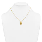 14K Yellow Gold Beaded Cable Pendant Necklace