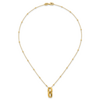14K Yellow Gold Beaded Cable Pendant Necklace