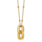 14K Yellow Gold Beaded Cable Pendant Necklace