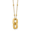 14K Yellow Gold Beaded Cable Pendant Necklace