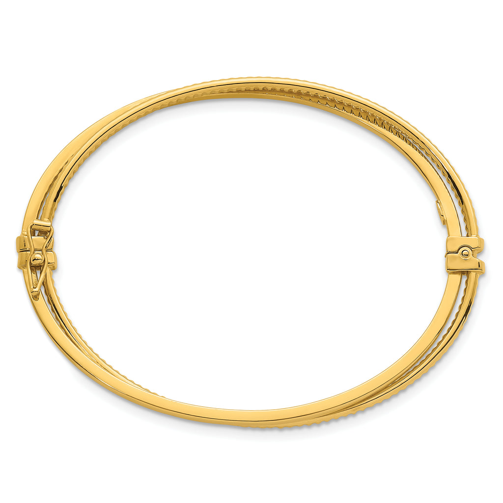 14K Yellow Gold Textured Bangle Bracelet