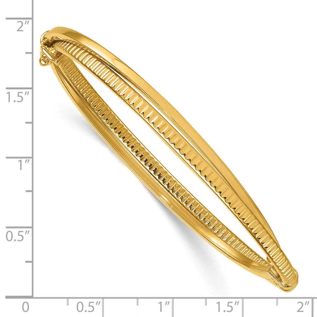 14K Yellow Gold Textured Bangle Bracelet