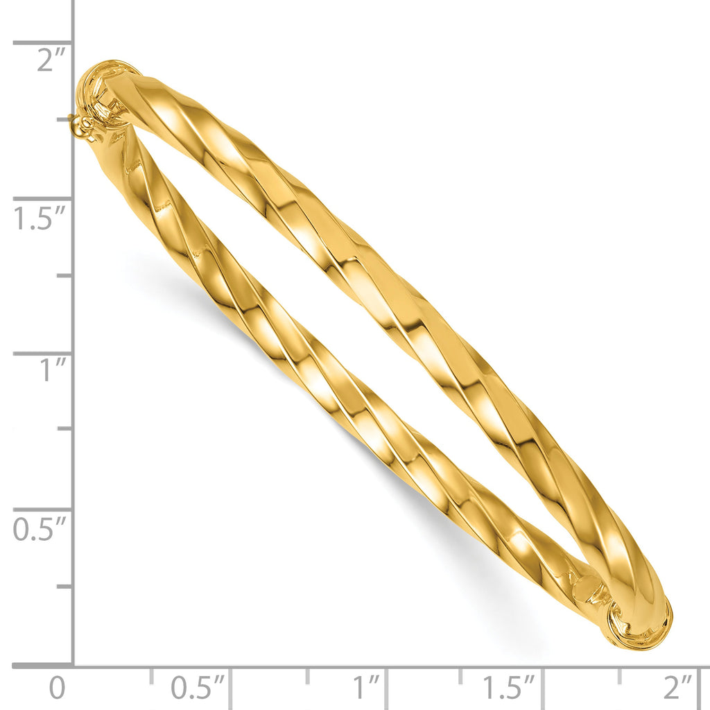 14K Yellow Gold Twisted Bangle Bracelet