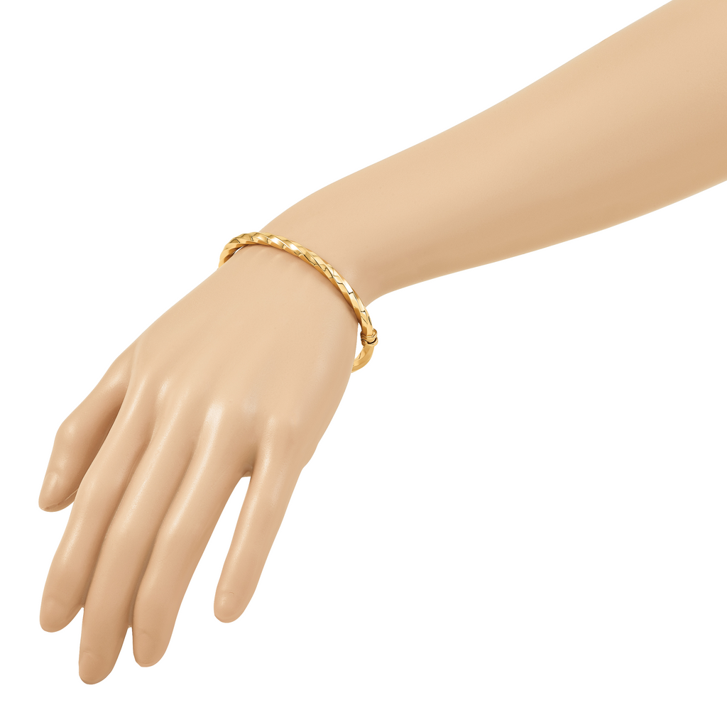 14K Yellow Gold Twisted Bangle Bracelet