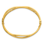 14K Yellow Gold Brushed & Polished Bangle Bracelet