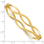 14K Yellow Gold Brushed & Polished Bangle Bracelet