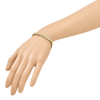 14K Yellow Gold Reversible Brushed & Polished Link Bracelet, 7.5 in