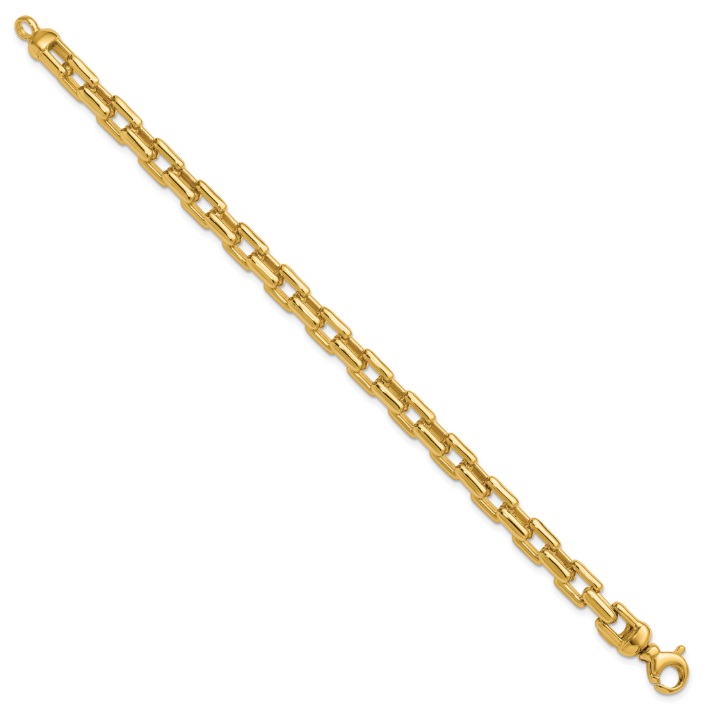 14K Yellow Gold Polished Link Bracelet, 7.5 in