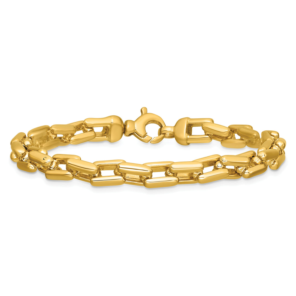 14K Yellow Gold Polished Link Bracelet, 7.5 in