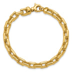 14K Yellow Gold Polished Link Bracelet, 7.5 in