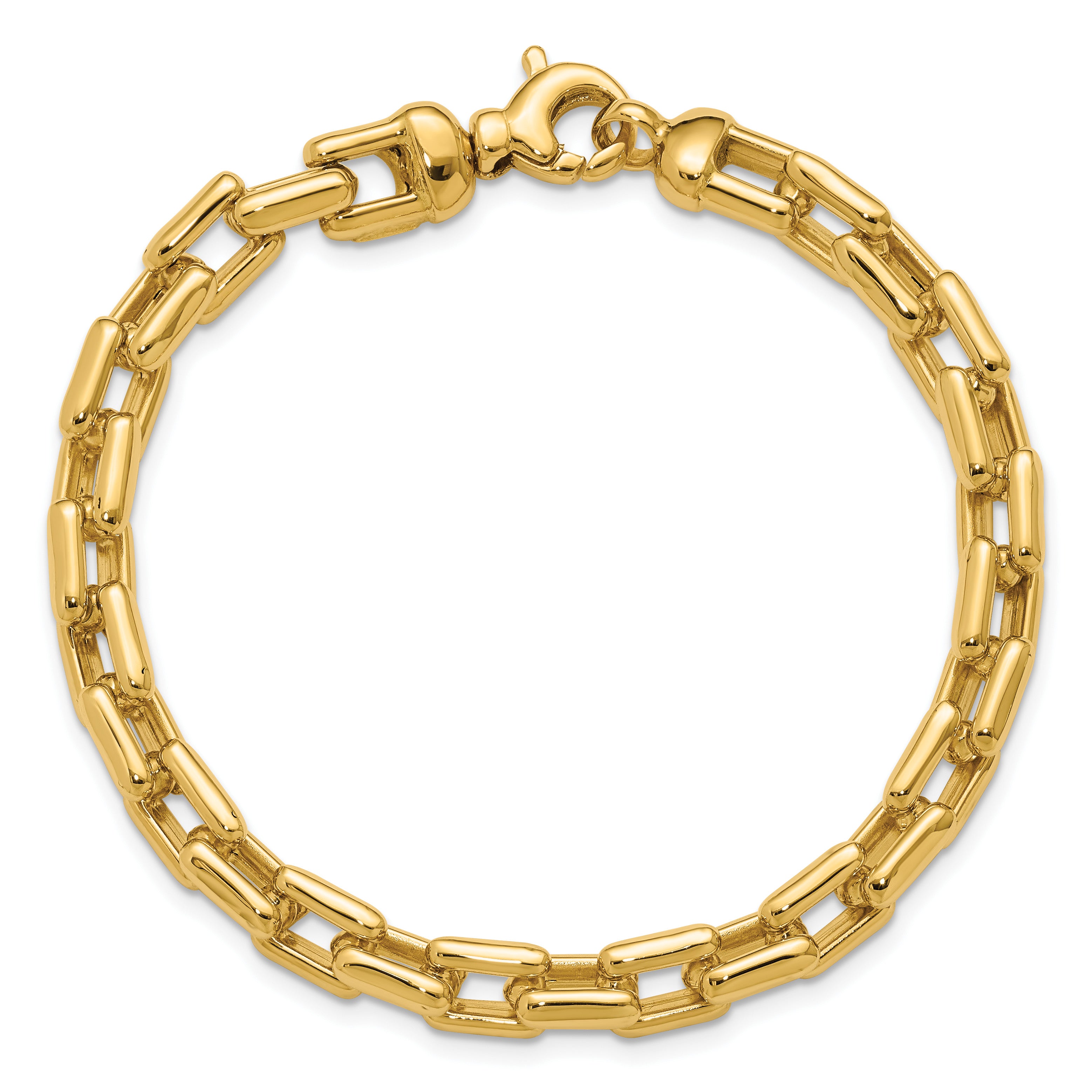 14K Yellow Gold Polished Link Bracelet, 7.5 in