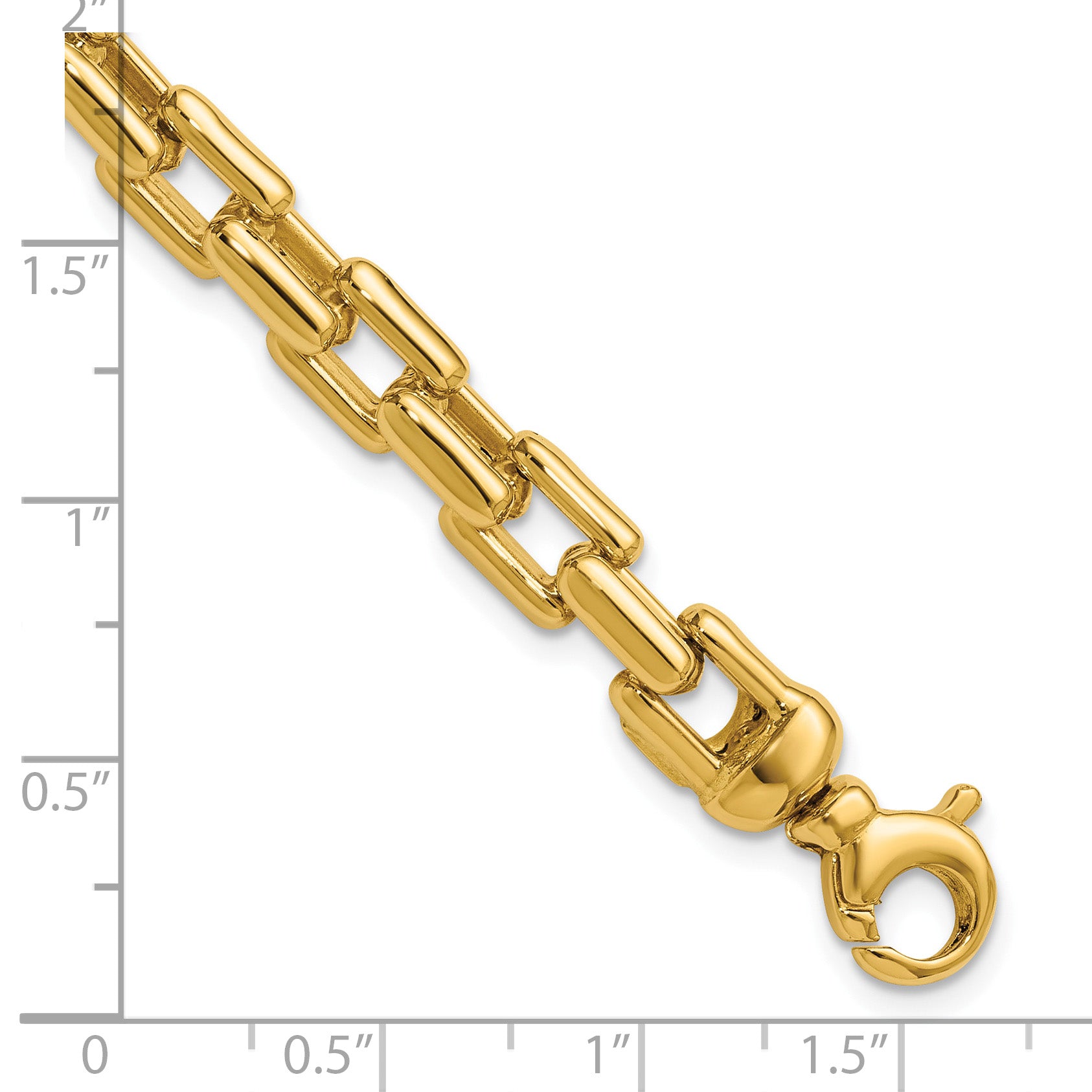 14K Yellow Gold Polished Link Bracelet, 7.5 in