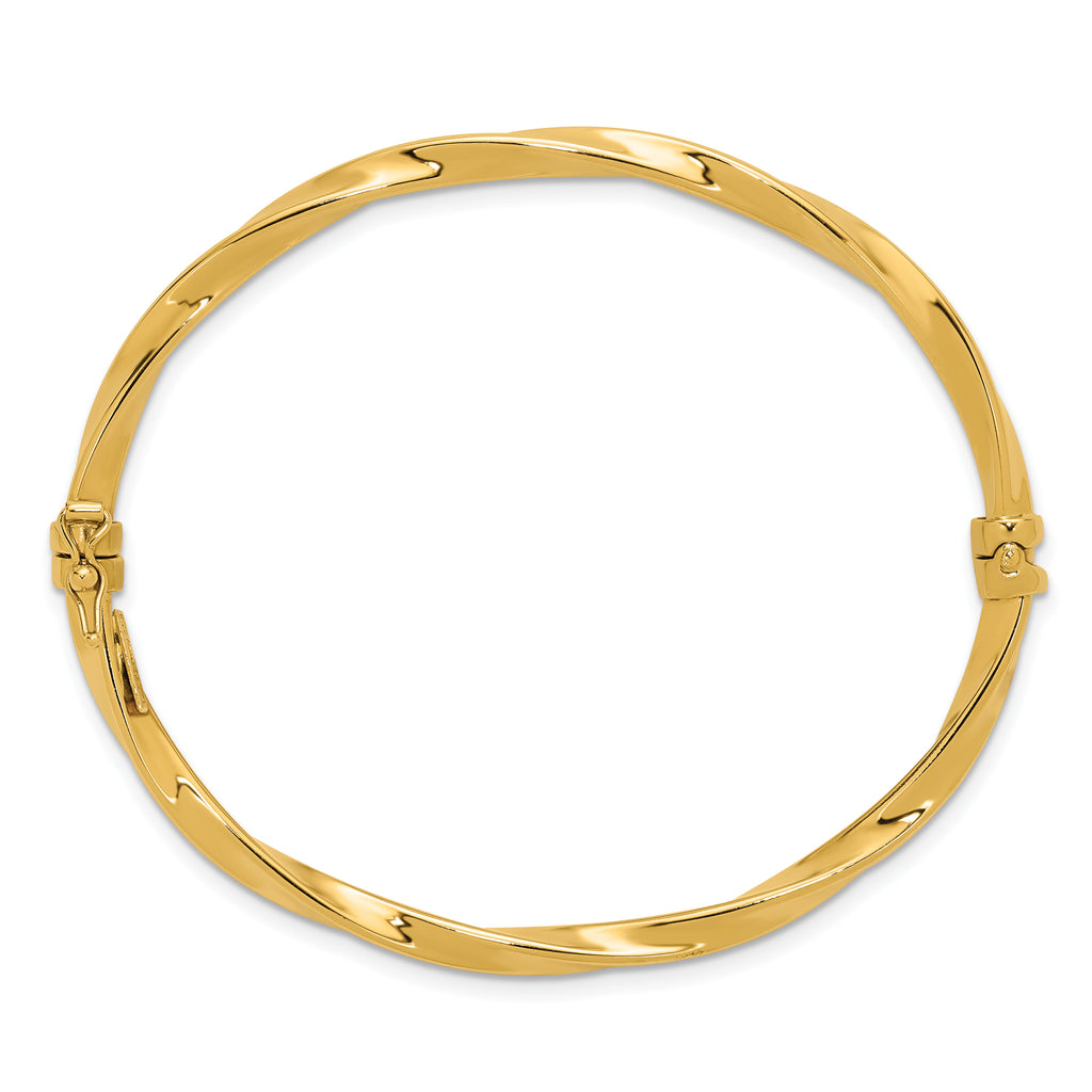 14K Yellow Gold Twisted Bangle Bracelet