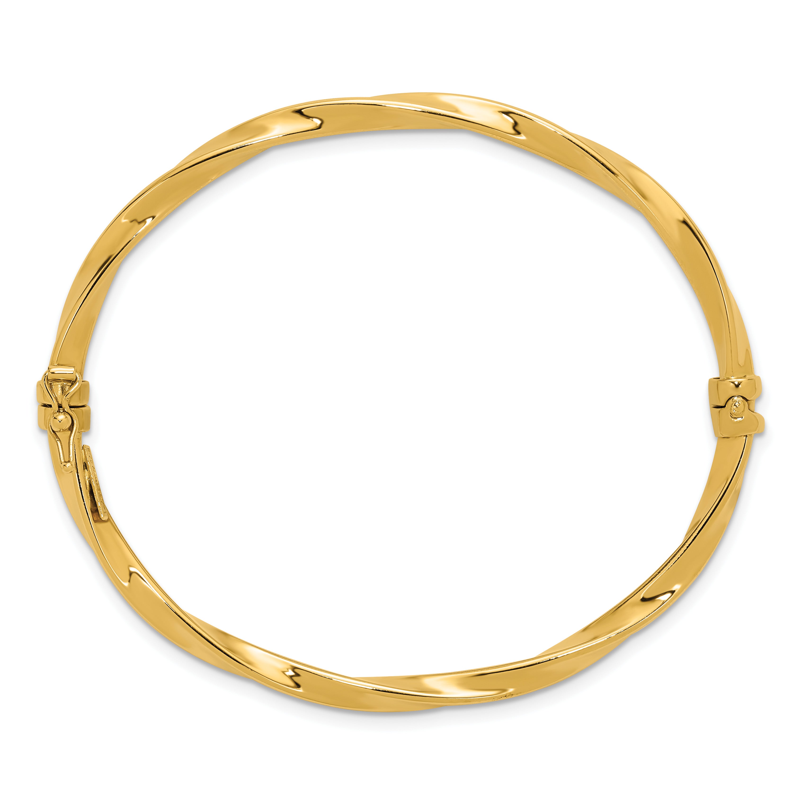 14K Yellow Gold Twisted Bangle Bracelet