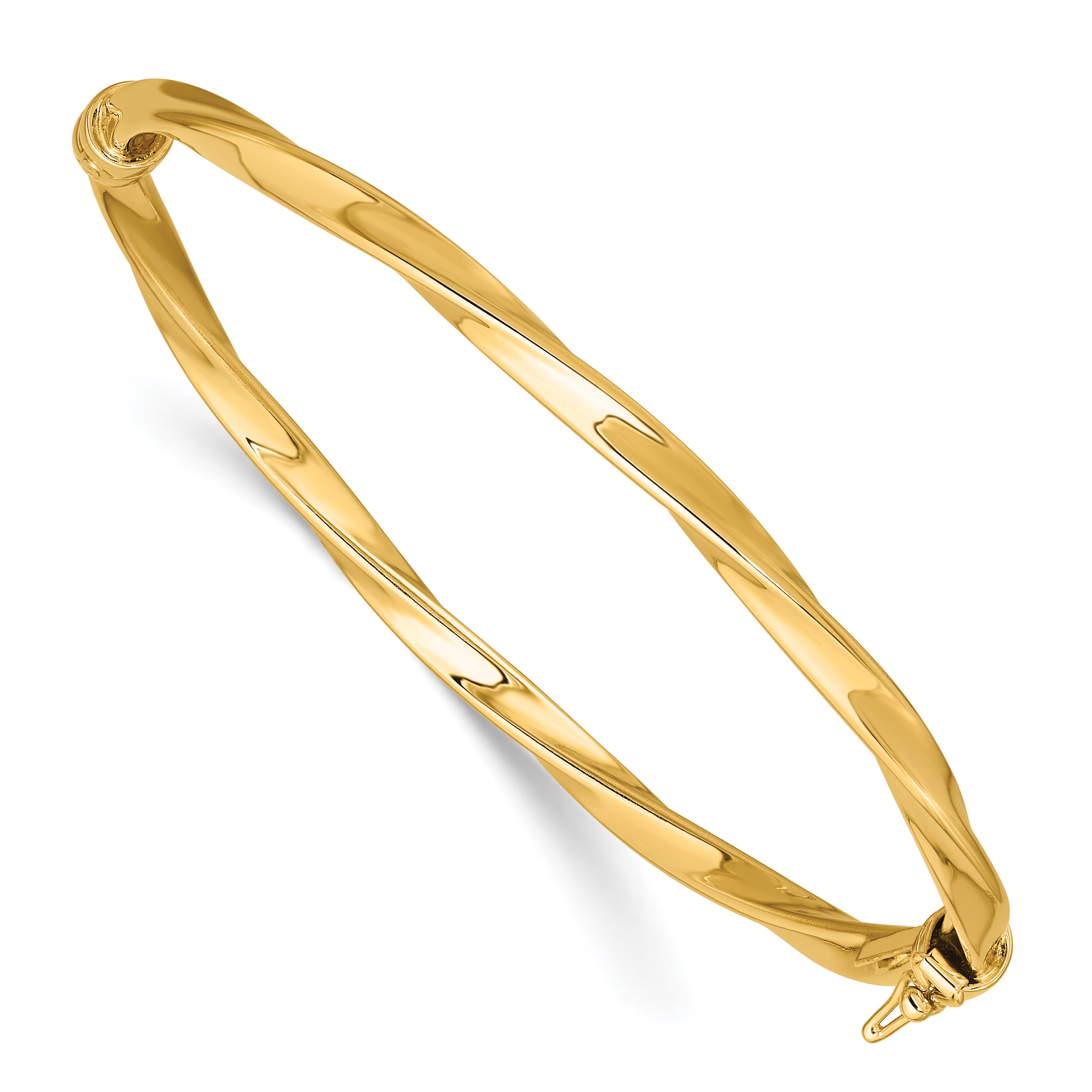14K Yellow Gold Twisted Bangle Bracelet