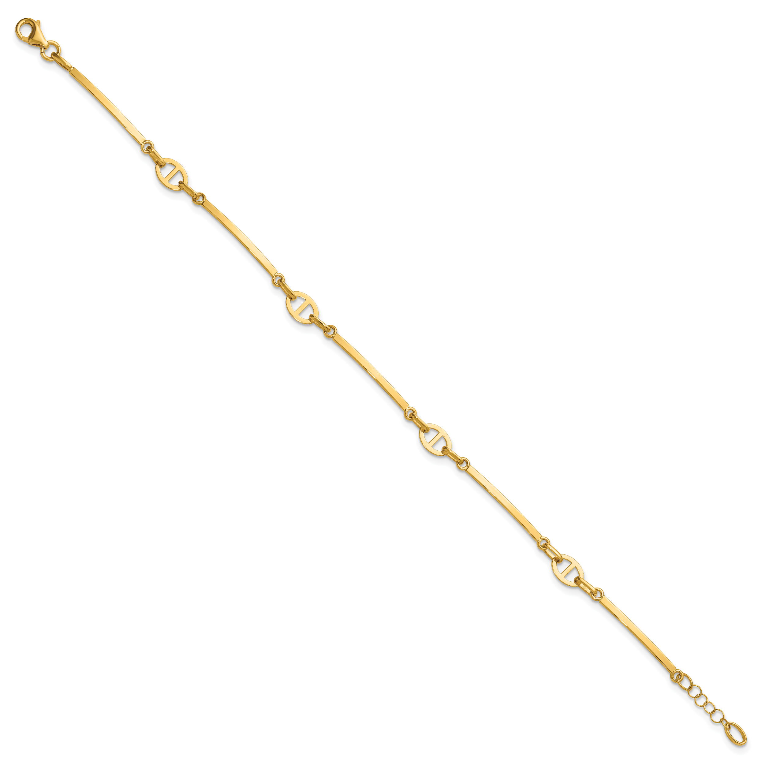 14K Yellow Gold Polished Bracelet, 8 in Secondary image