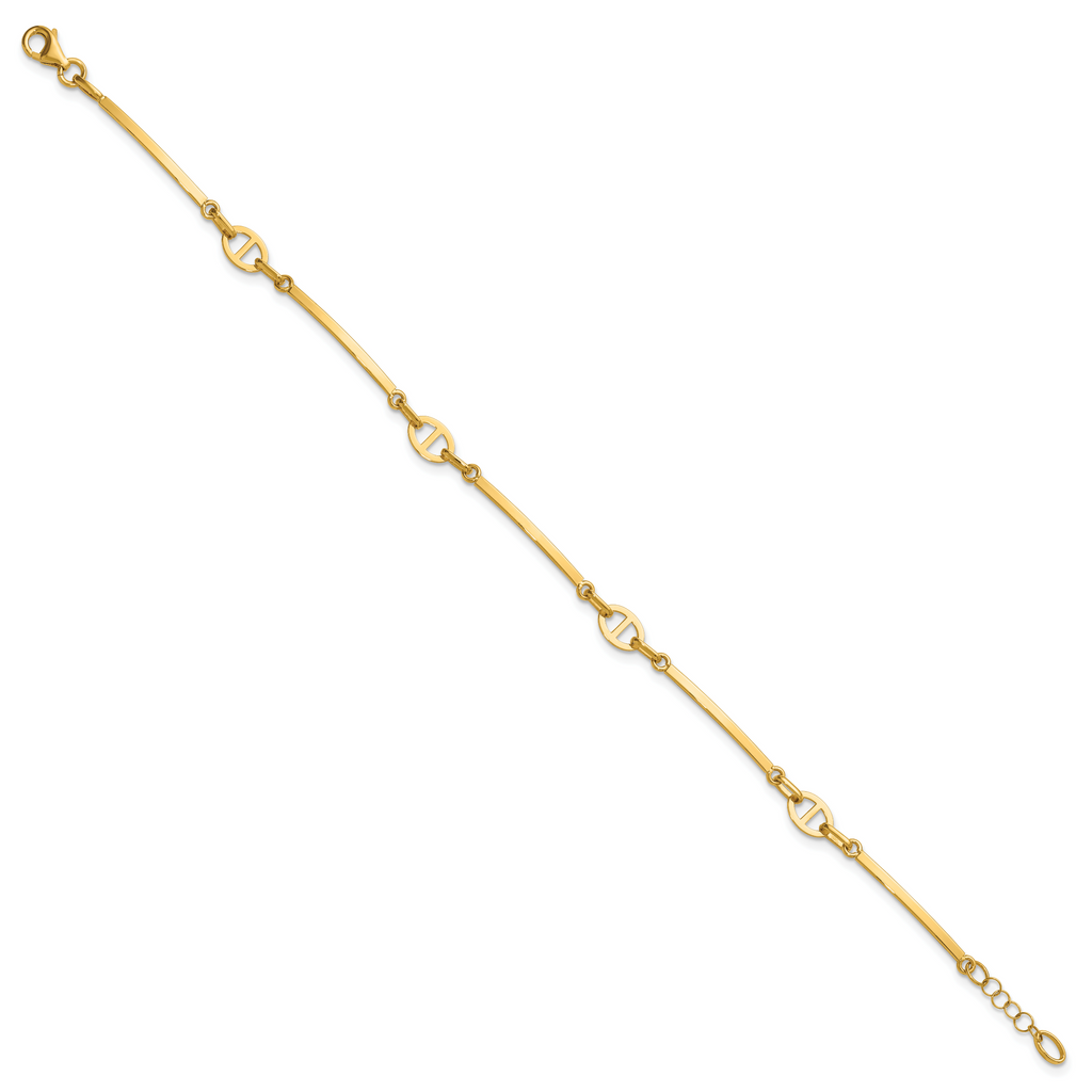 14K Yellow Gold Polished Bracelet, 8 in