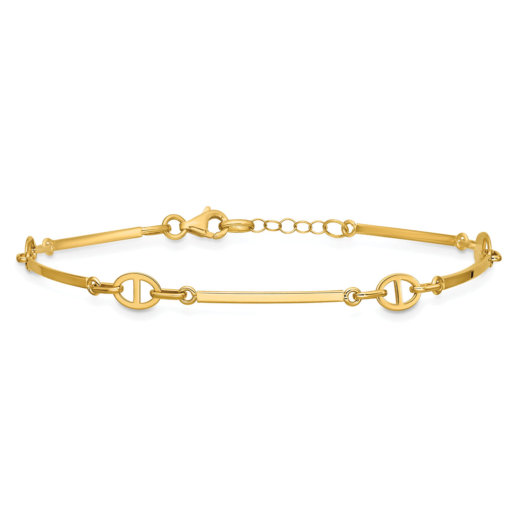 14K Yellow Gold Polished Bracelet, 8 in