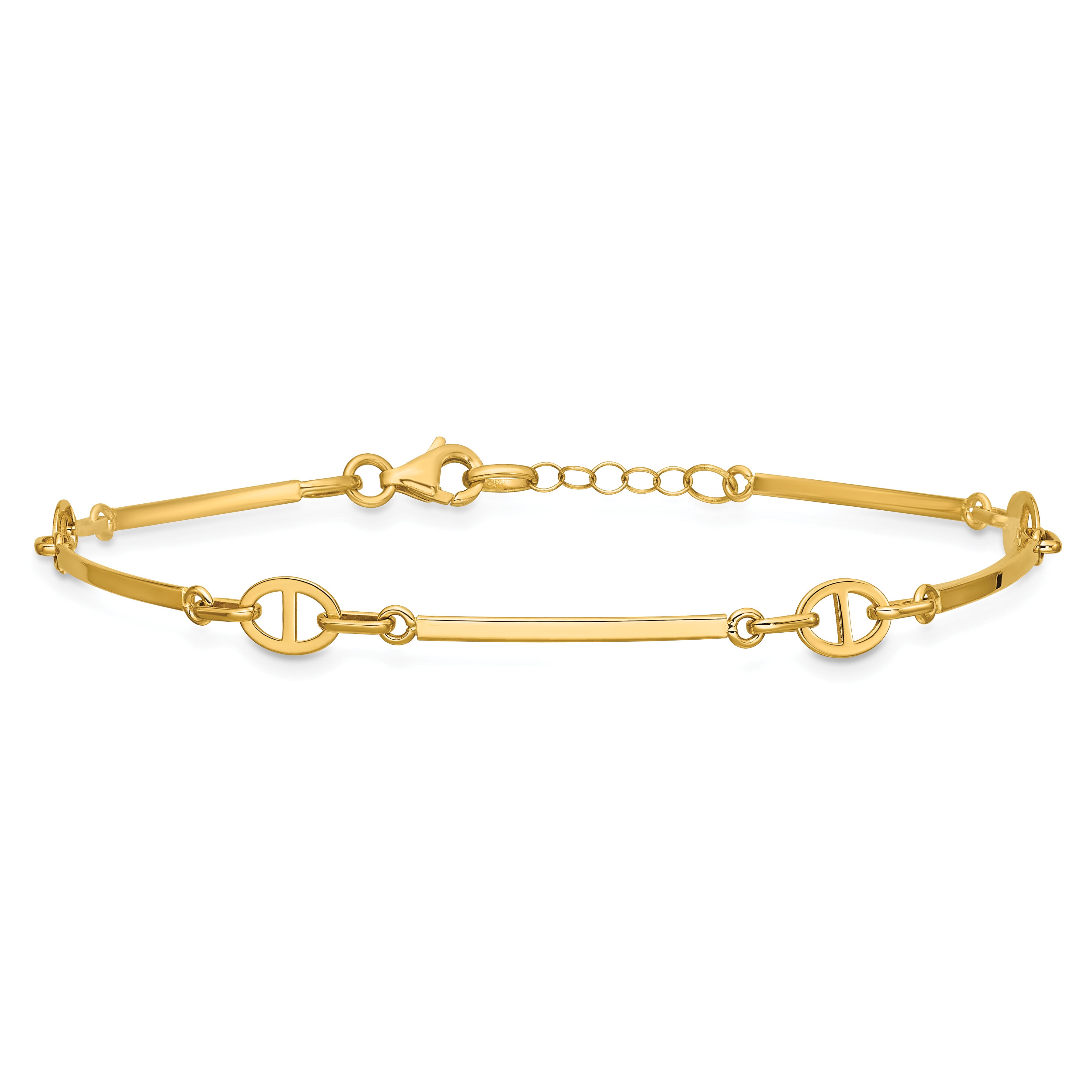 14K Yellow Gold Polished Bracelet, 8 in