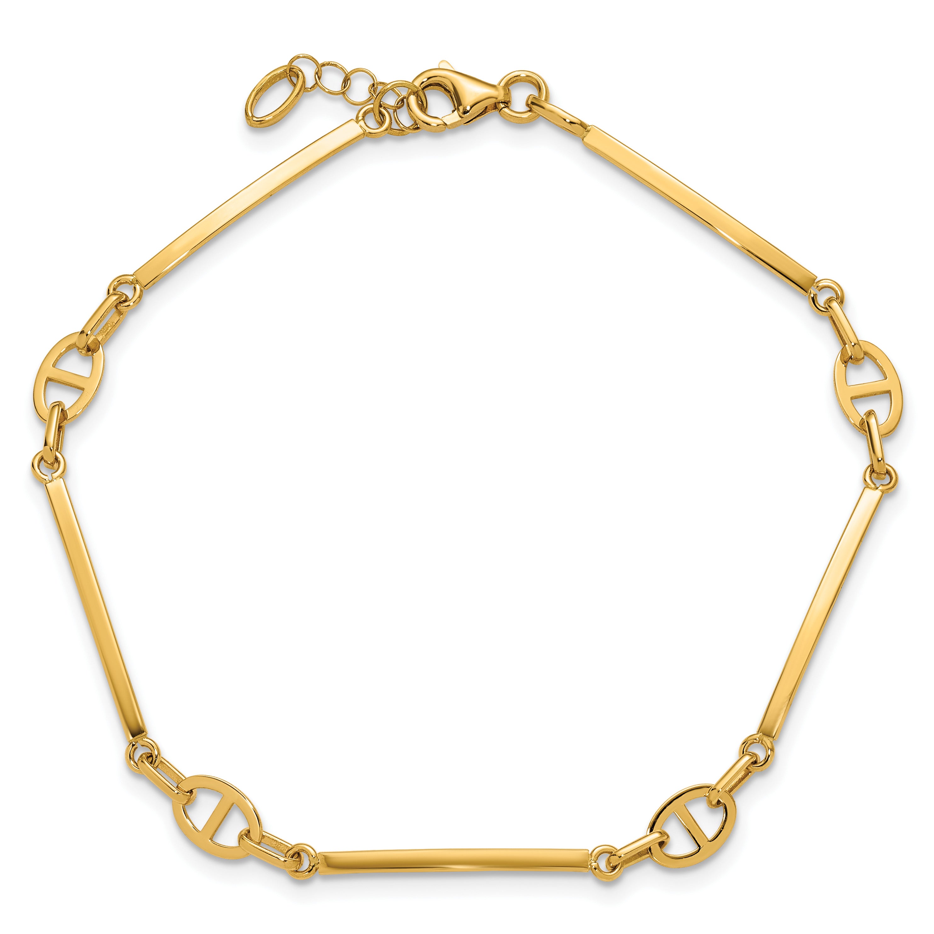 14K Yellow Gold Polished Bracelet, 8 in