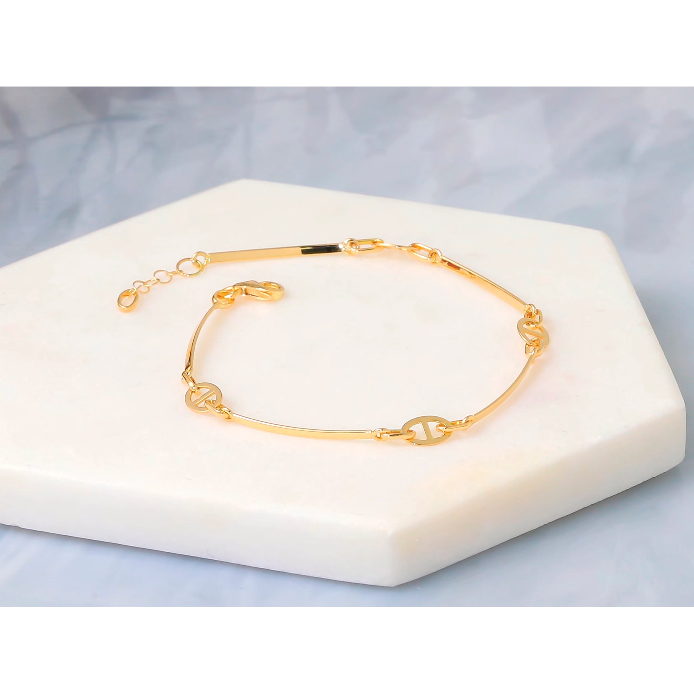 14K Yellow Gold Polished Bracelet, 8 in