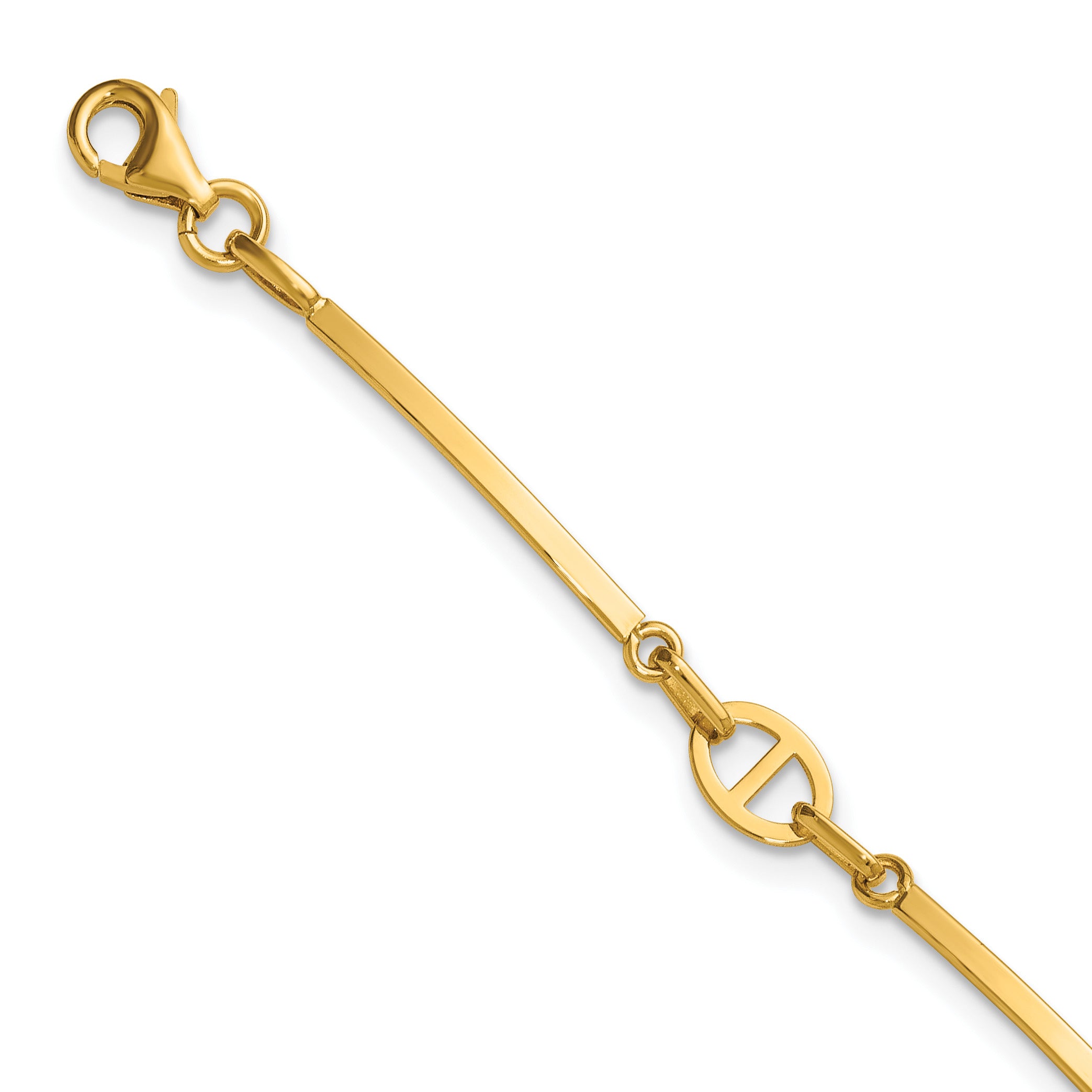 14K Yellow Gold Polished Bracelet, 8 in