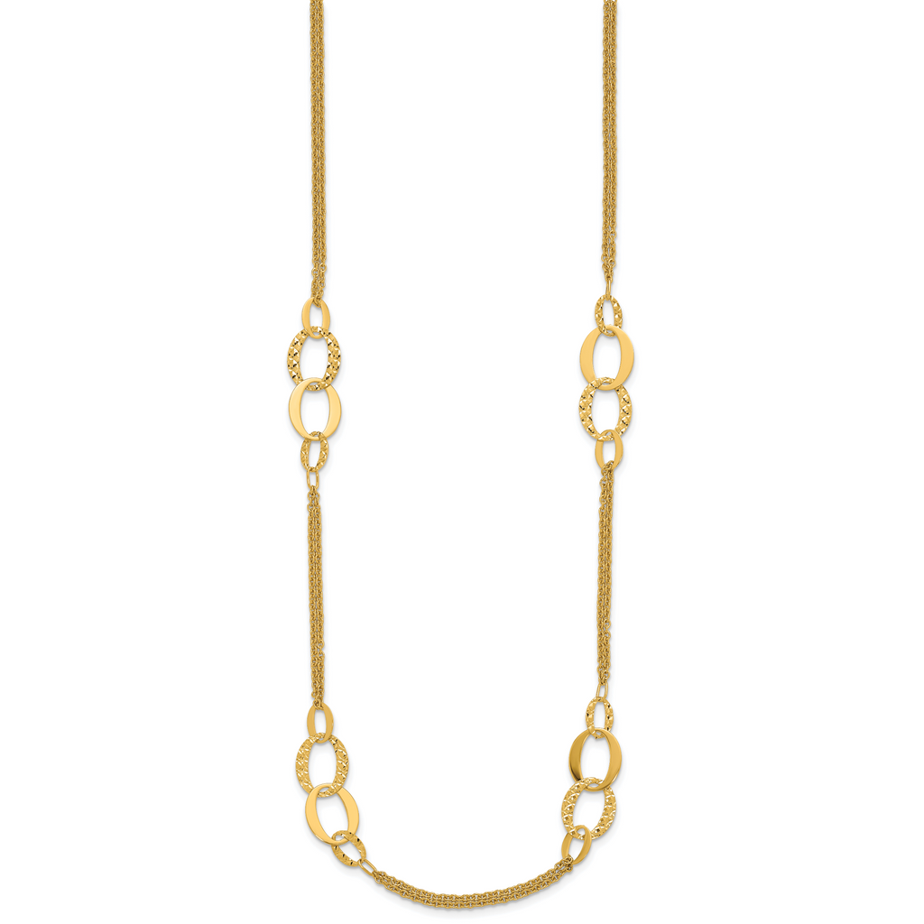 14K Yellow Gold Cable Chain Necklace, 18 in
