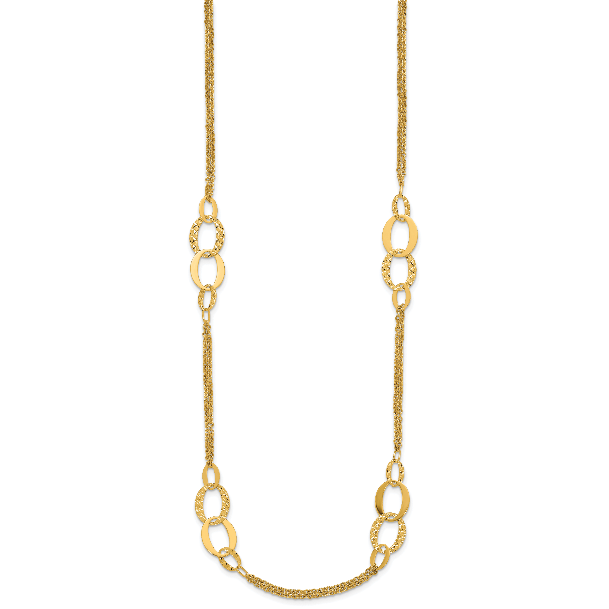 14K Yellow Gold Cable Chain Necklace, 18 in