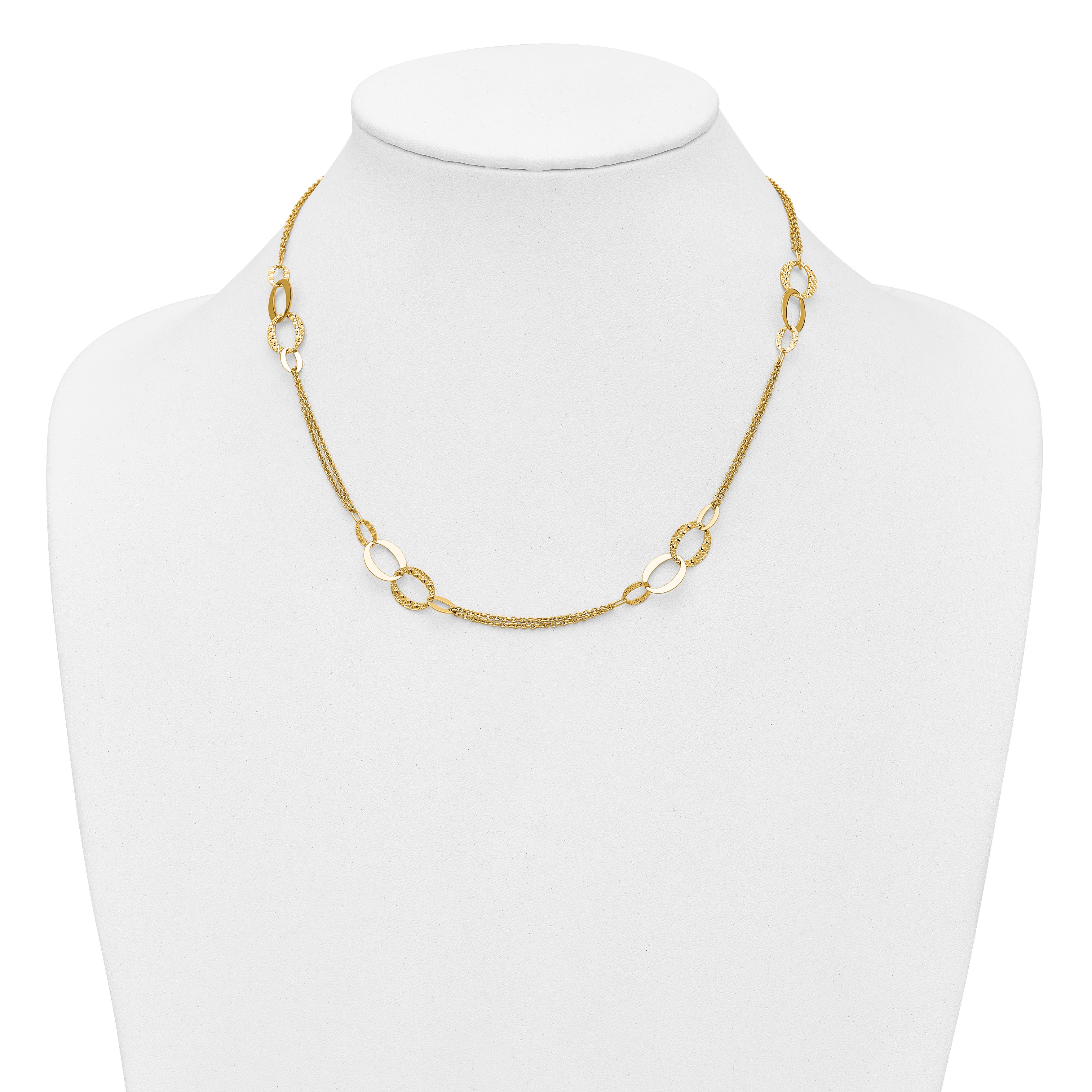 14K Yellow Gold Cable Chain Necklace, 18 in