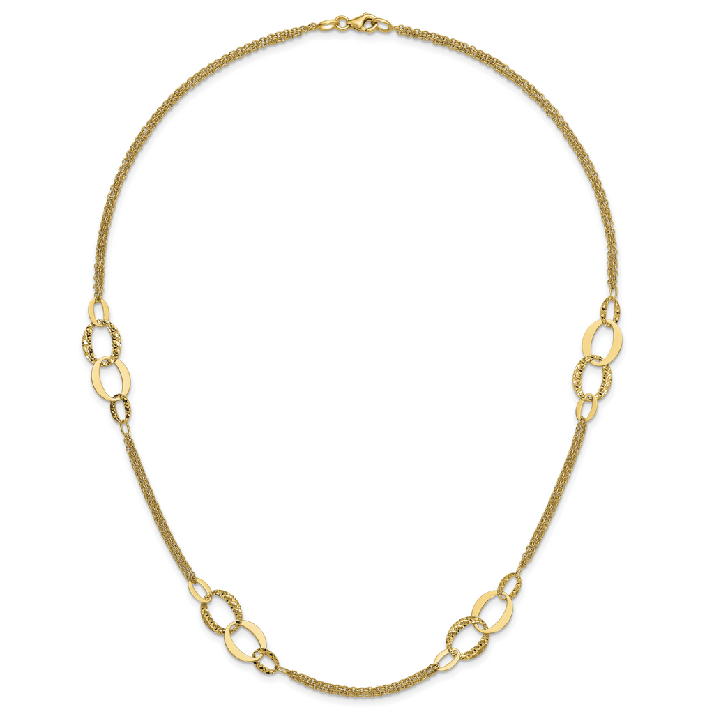 14K Yellow Gold Cable Chain Necklace, 18 in