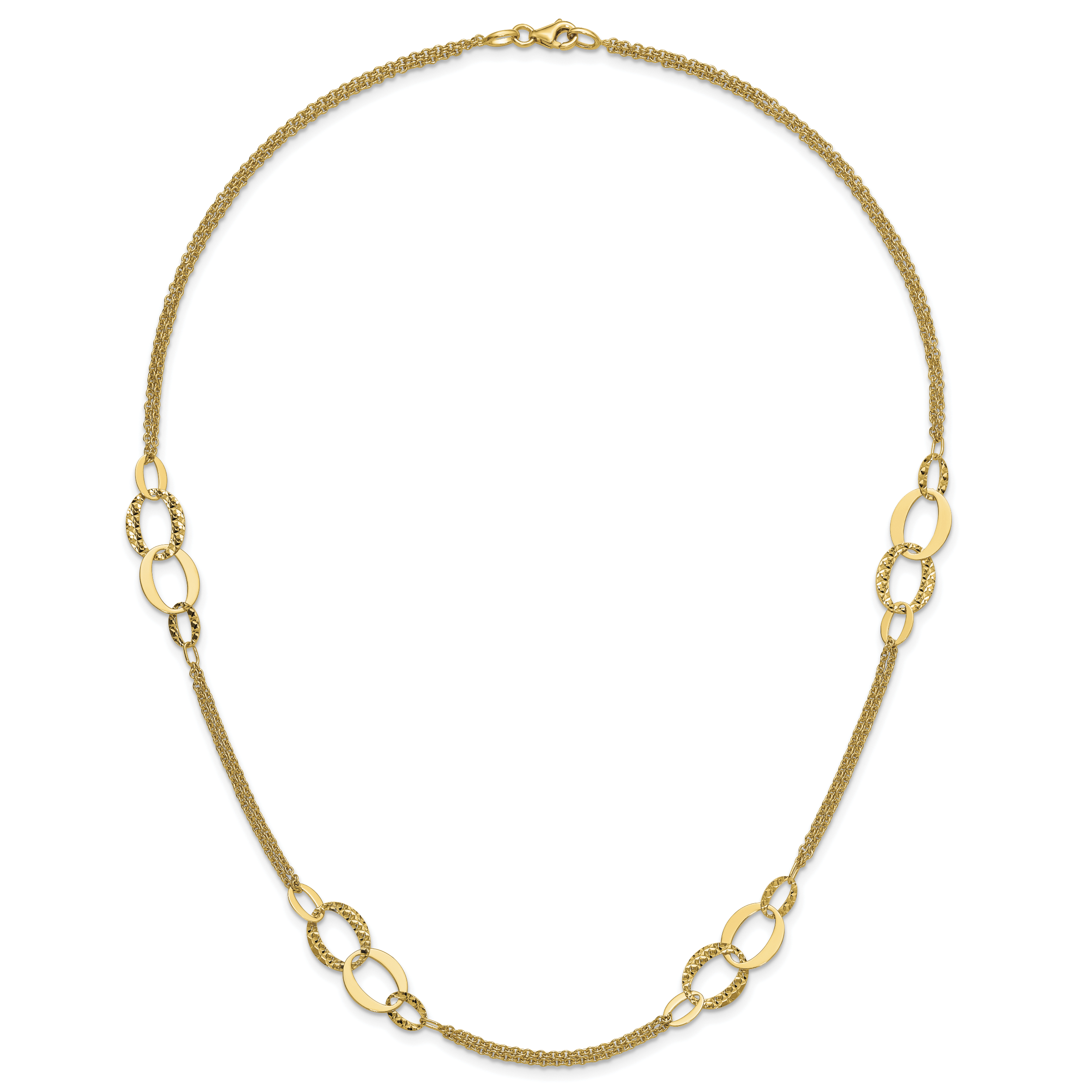 14K Yellow Gold Cable Chain Necklace, 18 in