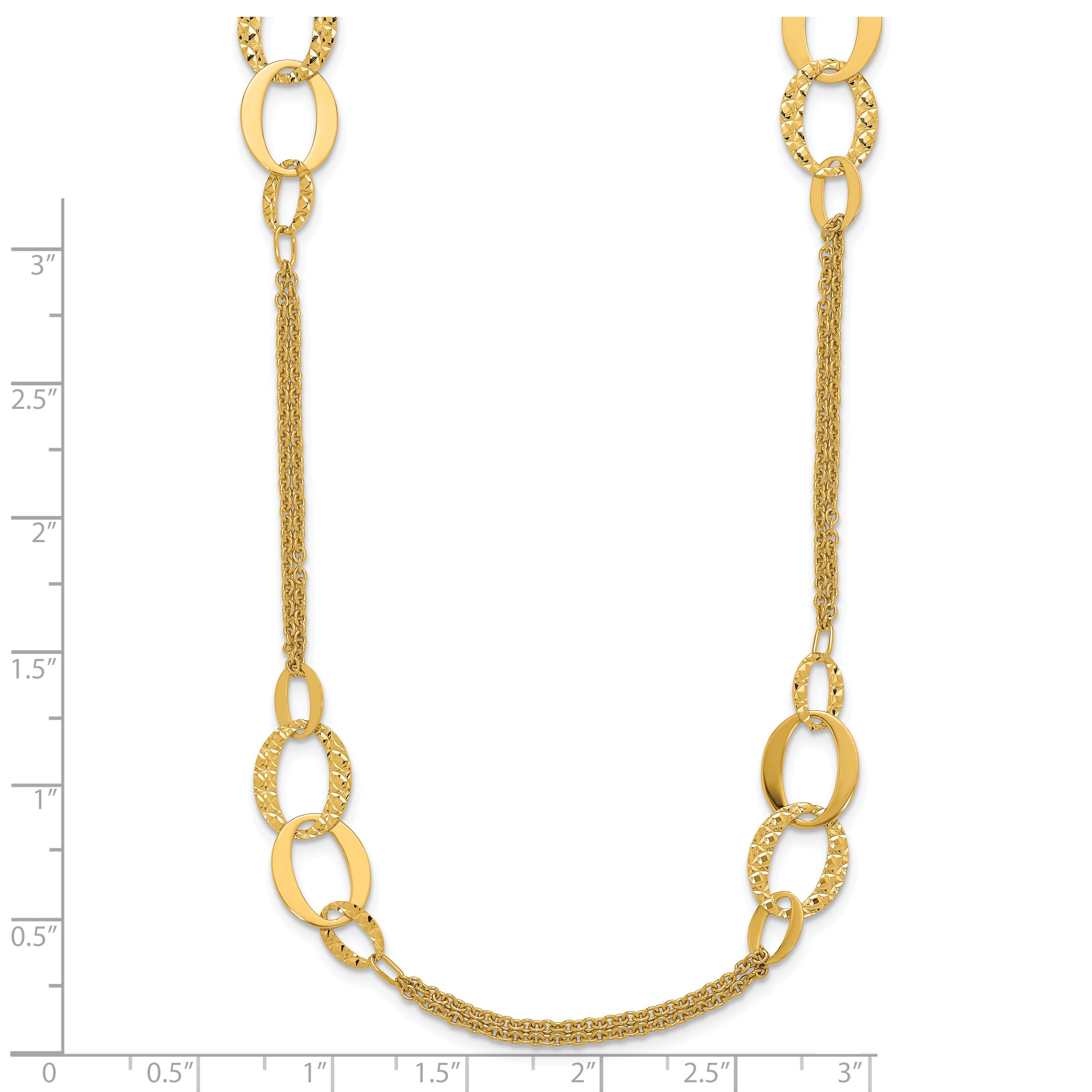 14K Yellow Gold Cable Chain Necklace, 18 in
