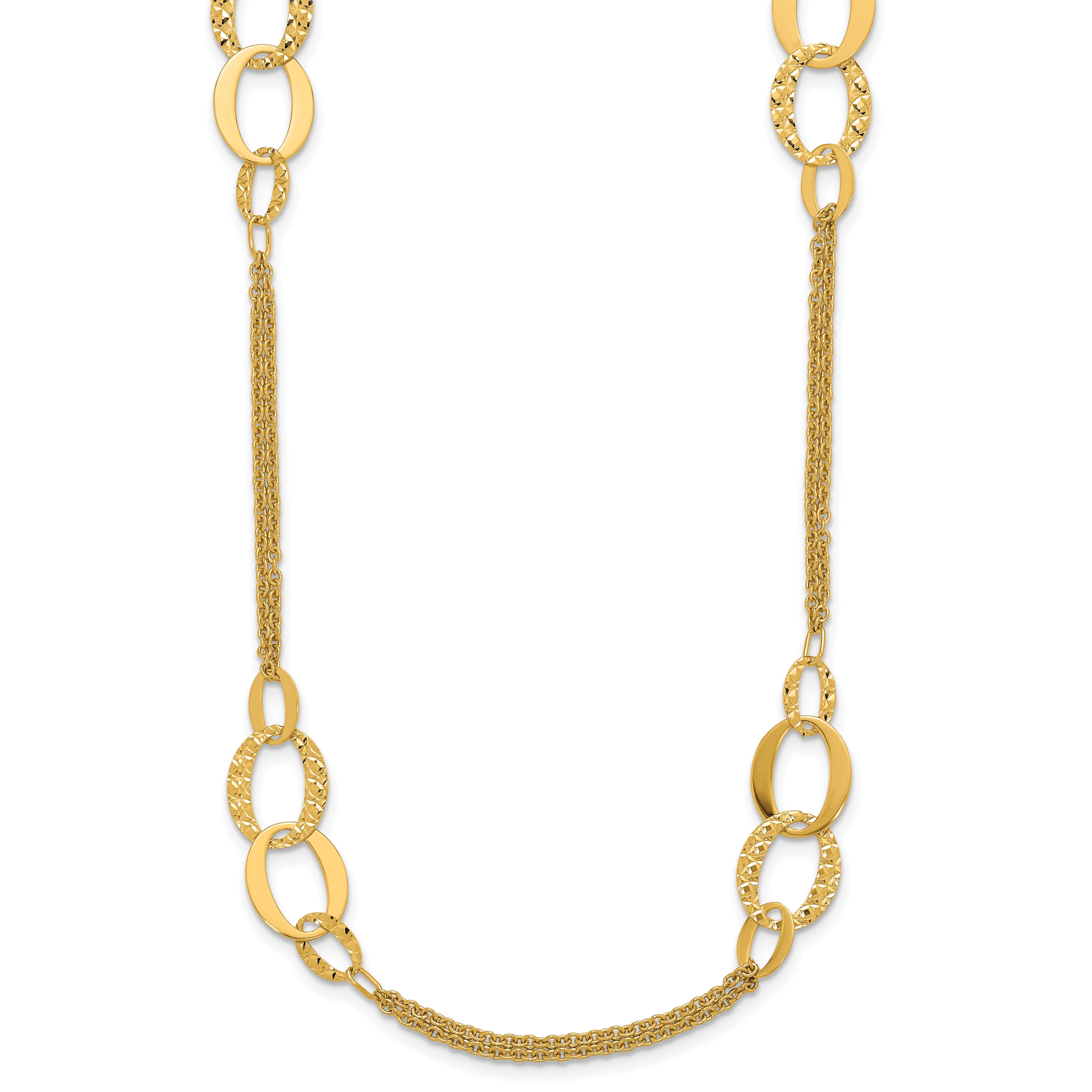14K Yellow Gold Cable Chain Necklace, 18 in
