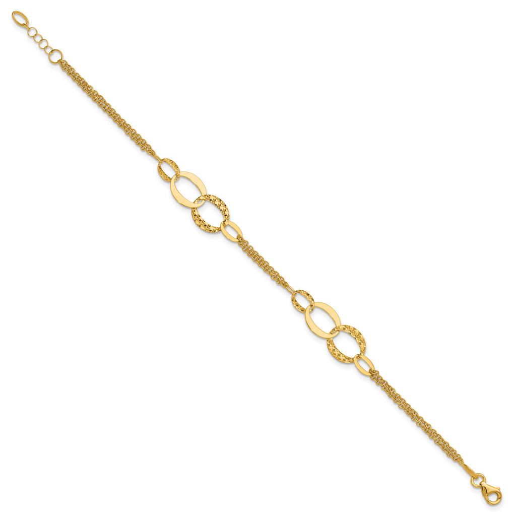 14K Yellow Gold Polished Bracelet, 7.5 in