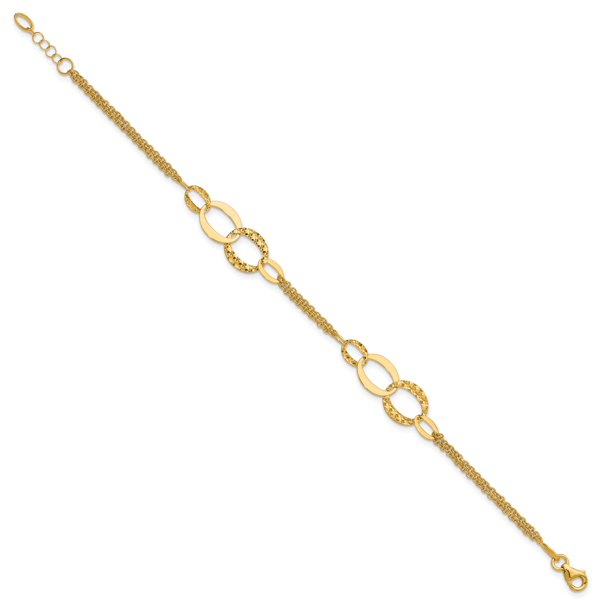 14K Yellow Gold Polished Bracelet, 7.5 in