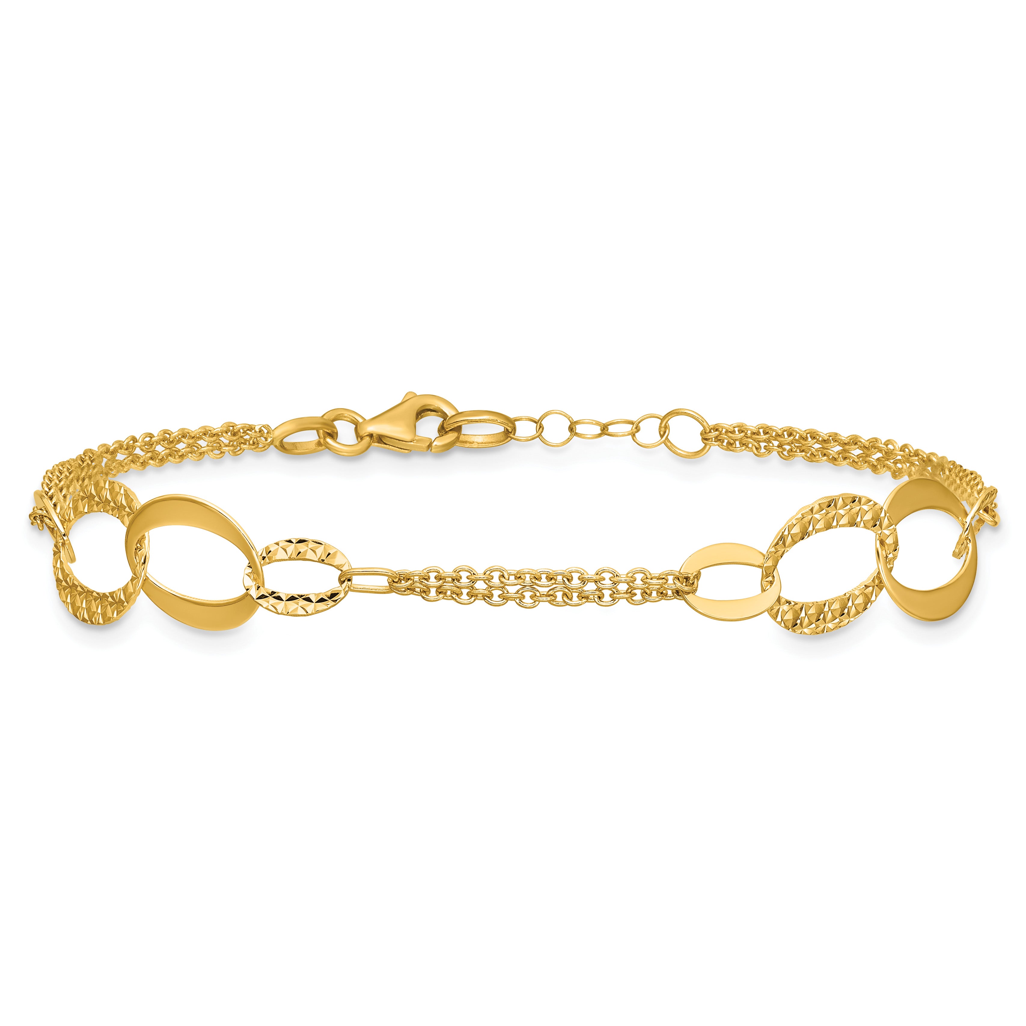 14K Yellow Gold Polished Bracelet, 7.5 in