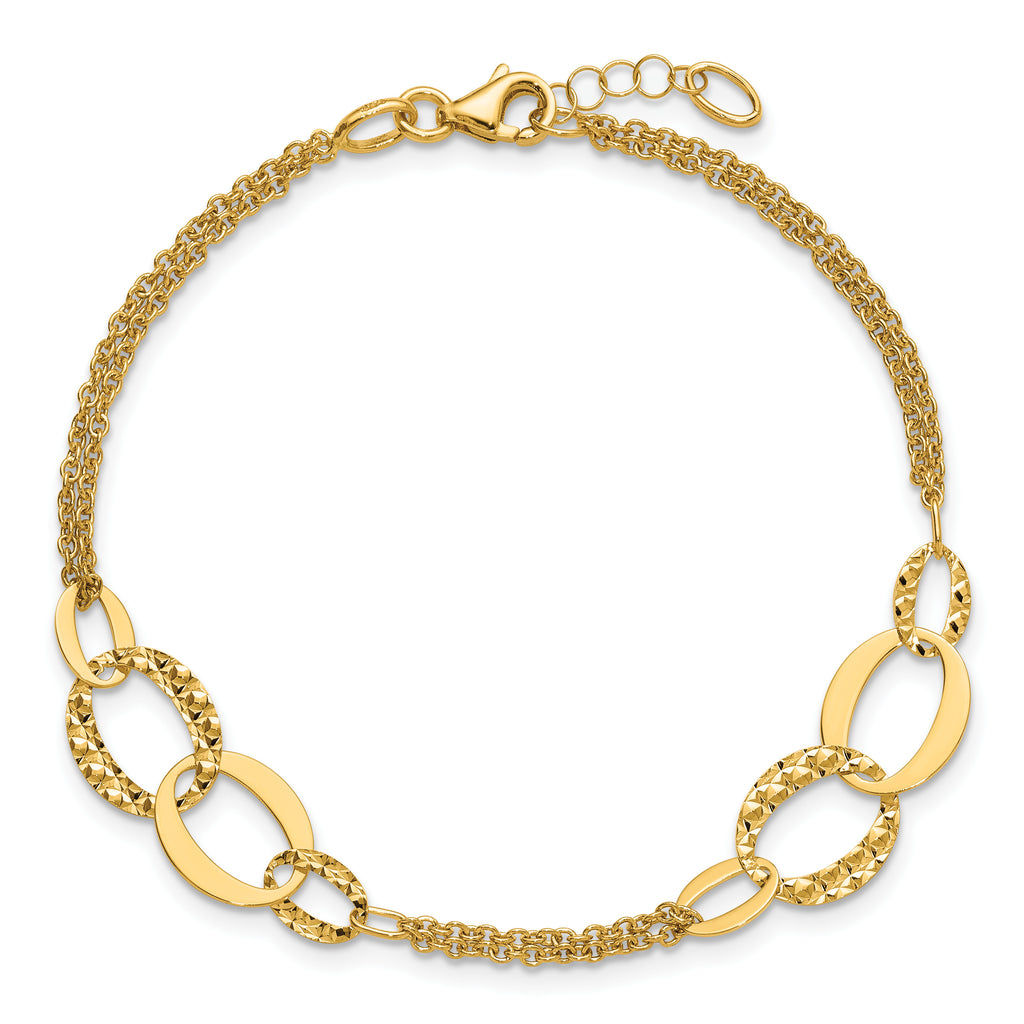 14K Yellow Gold Polished Bracelet, 7.5 in