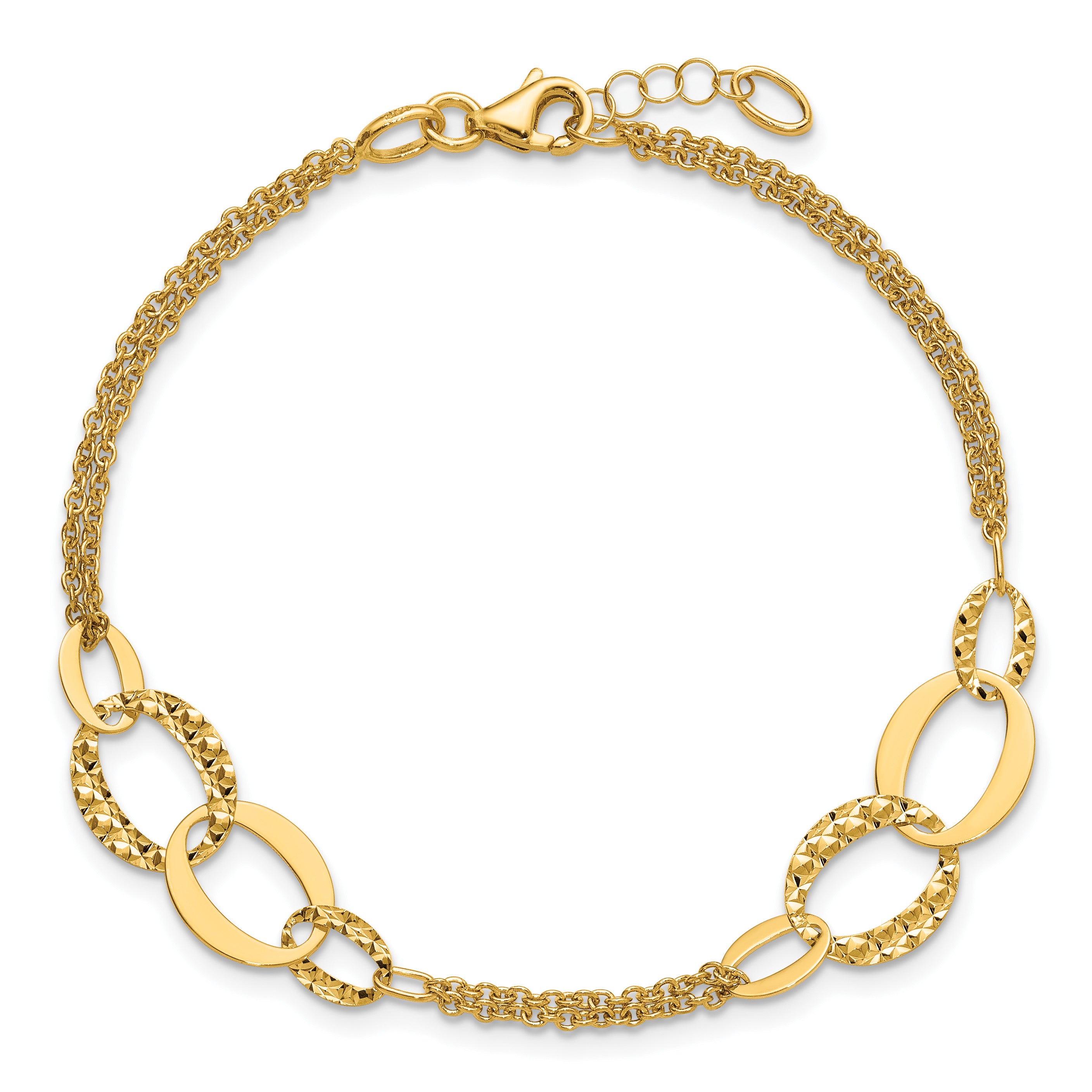 14K Yellow Gold Polished Bracelet, 7.5 in
