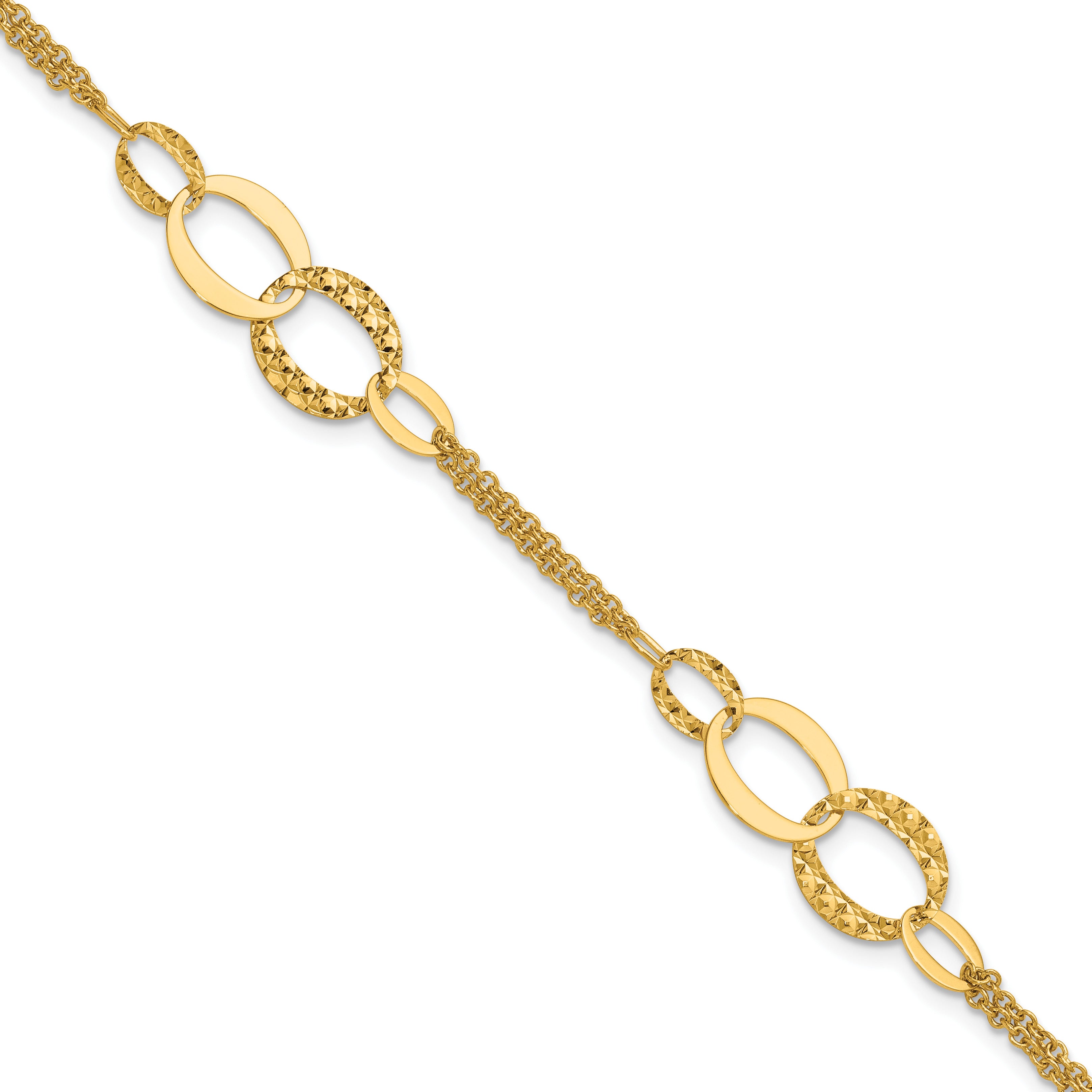 14K Yellow Gold Polished Bracelet, 7.5 in