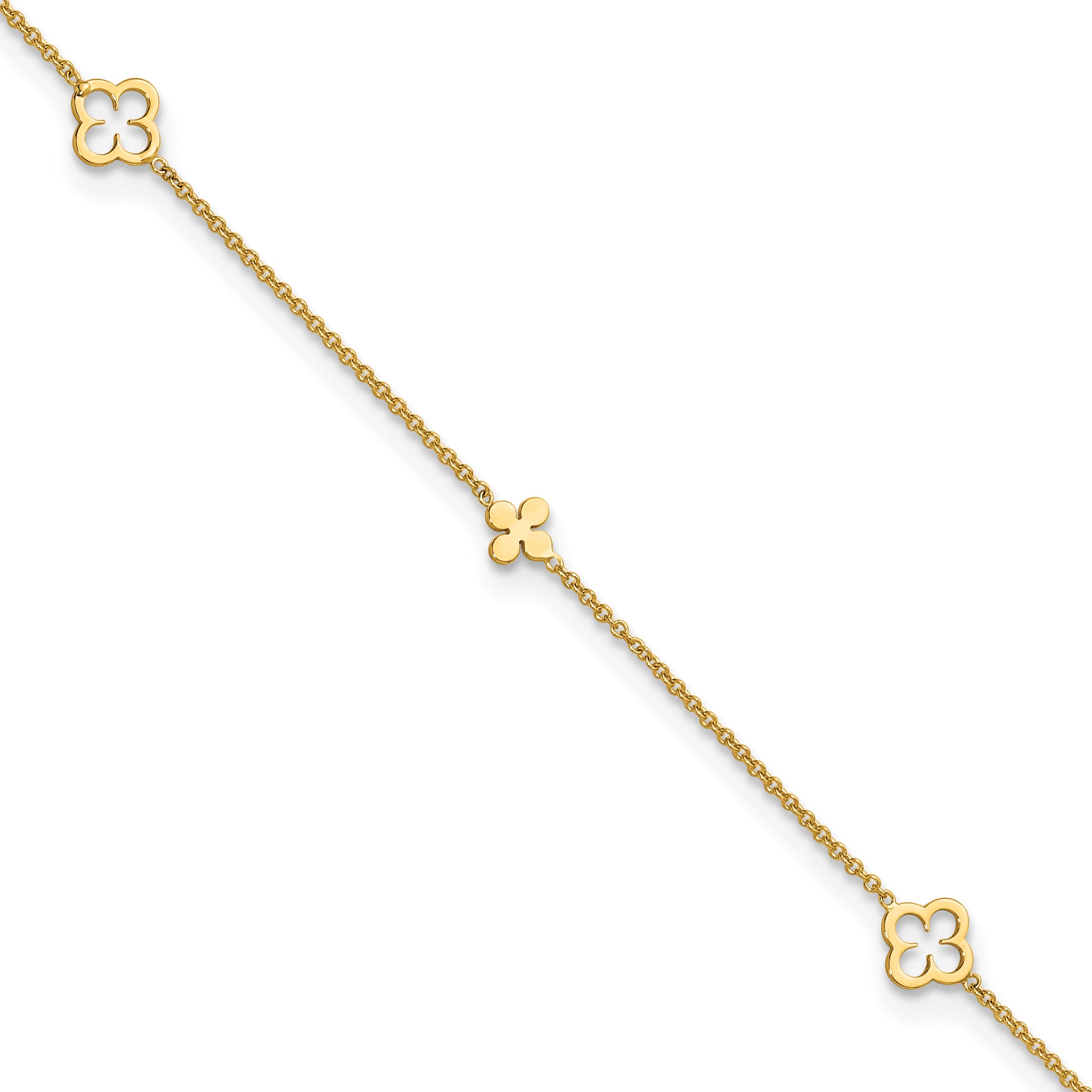 14K Yellow Gold Polished Anklet, 10 in Main image