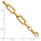 14K Yellow Gold Twisted Link Bracelet, 7.5 in