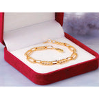 14K Yellow Gold Twisted Link Bracelet, 7.5 in