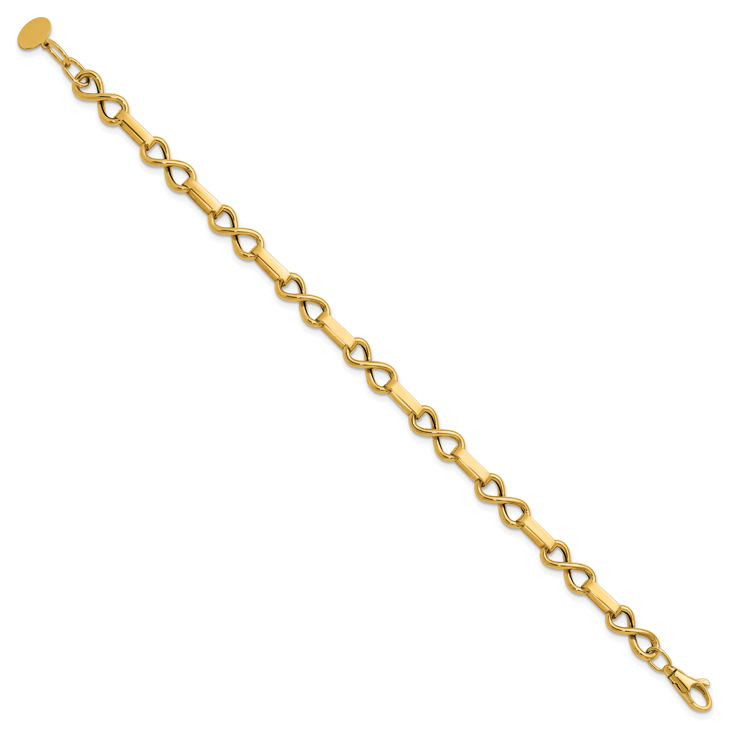 14K Yellow Gold Infinity Link Bracelet Secondary image