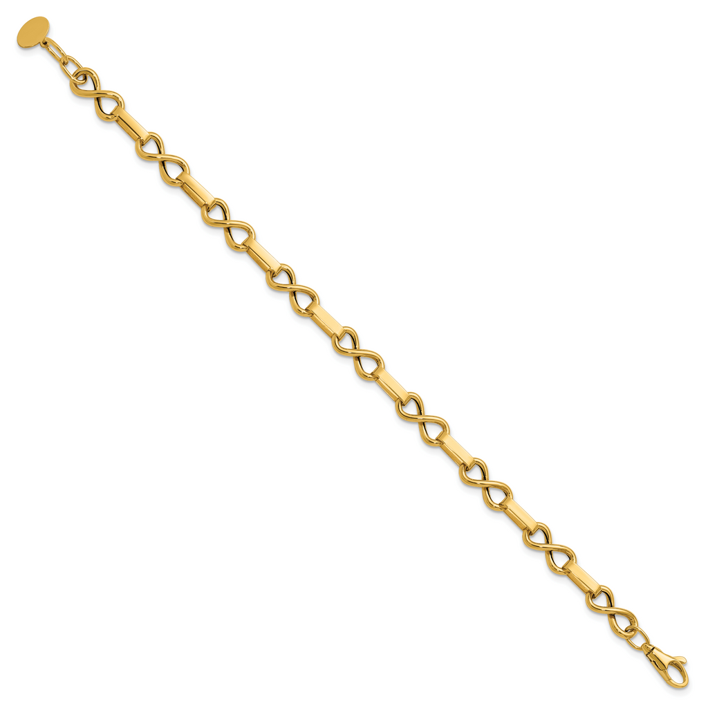14K Yellow Gold Infinity Link Bracelet
